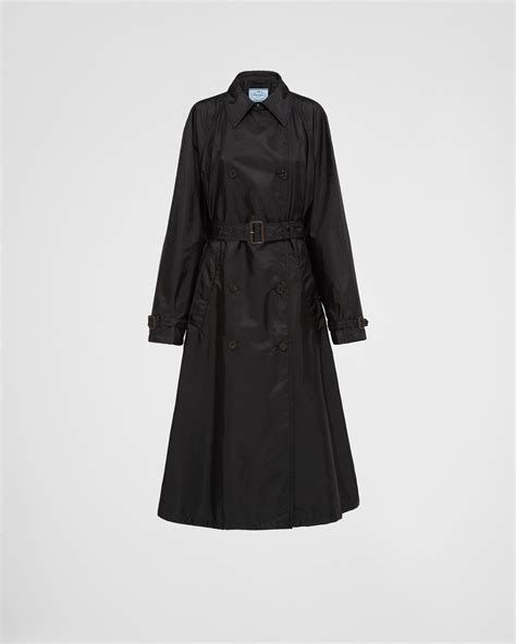 prada black long coat|Prada light re nylon jacket.